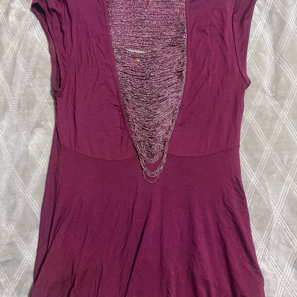 Free‎ People Plum Scoop Neck Sleeveless Blouse Size Small - Picture 3 of 3